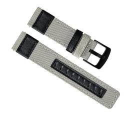 dayeer Schnellverschluss-Uhrenarmband aus Segeltuch, Nylon und Leder für Diesel-Herrenuhrenarmband-Handgelenkgürtel (Color : White, Size : 24mm) von dayeer