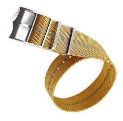 dayeer Single-Pass-Nylon-Nato-Stil, spezielles Stoff-Armbandarmband für Tudor-Uhrenarmband, Ersatzband (Color : New Orange khaki, Size : 20mm) von dayeer