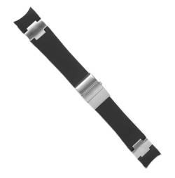 dayeer Sports Man Silica Gel Uhrenarmband für Ulysse Armband für Nardin DIVER Wasserdichtes Armband Kautschukband (Color : Black silver, Size : 22mm) von dayeer
