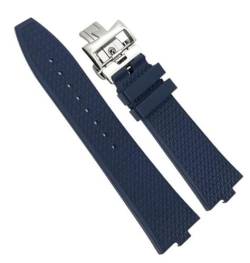 dayeer Uhrenarmbänder aus Fluorkautschuk für Vacheron Constantin Overseas, konvexes Schnellwechsel-Gerätearmband (Color : Blue, Size : 24mm x 7mm) von dayeer