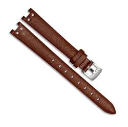 dayeer Uhrenarmband aus echtem Leder für Anne Klein Notch AK Girl, schlichter, eleganter Gürtel, kleines Zifferblatt, Retro-Uhrenarmband (Color : Brown-steel, Size : 12mm) von dayeer