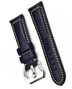 dayeer Vintage Ölwachs-Lederarmband mit silberner Schnalle für Penahai-Uhren-Ersatz-Zubehörband (Color : Black A, Size : 20mm) von dayeer