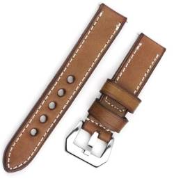 dayeer Vintage handgemachte Armband Leder Uhrenarmbänder für Panerai männliche Ersatz Wistband Armband Band (Color : Coffee, Size : 22mm) von dayeer
