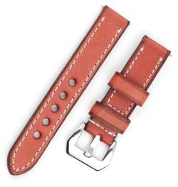 dayeer Vintage handgemachte Armband Leder Uhrenarmbänder für Panerai männliche Ersatz Wistband Armband Band (Color : Red, Size : 22mm) von dayeer