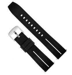 dayeer Wasserdichtes Silikon-Schnellverschluss-Armband für Tissot Herren-Damen-Uhrenarmband für Mido-Armband für Citize-Uhrenarmband mit Butterfly-Schnalle (Color : Black White 01, Size : 22mm) von dayeer
