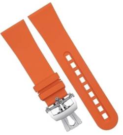 dayeer Weiches Fluor-FKM-Gummi-Uhrenarmband für Blancpain Fifty Fathoms 5000 5015 (Color : Orange4, Size : 23mm) von dayeer