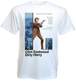 dehen Dirty v2 T-Shirt Clint Eastwood, 100% Baumwolle, Weiß / Gelb, weiß, XXL von dehen