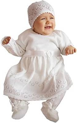 deine-Brautmode Babykleid Taufkleid Strickkleid Festkleid Baby Taufe Kleid gestrickt, ELSA 62 von deine-Brautmode
