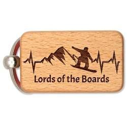 dekolaser24 - Schlüsselanhänger Lords Of The Boards Snowbard EKG Geschenkidee für Wintersportler & Snowboardbegeisterte Weihnachten Geburtstag von dekolaser24