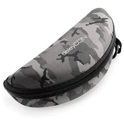 deleyCON Brillenetui Hardcase Hartschalen Etui Brillentasche Brillenbox Hardcover Tasche Sportbrillen Fahrradbrillen Brillen Lesebrillen Sonnenbrillen Brillenputztuch - Schwarz Camouflage von deleyCON