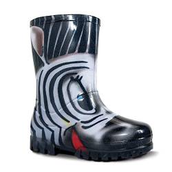 DEMAR bunte Kinder Gummistiefel viele Motive TWISTER PRINT, Zebra, 24/25 EU von demar.