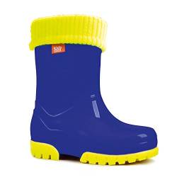 demar. Kinder Gummistiefel gefüttert TWISTER LUX FLUO (34/35, blau) von demar.