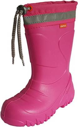 demar. Kinder Mädchen Jungen Gummistiefel Wolle gefüttert Regenstiefel leichtes Eva Material Pink 28/29 EU von demar.