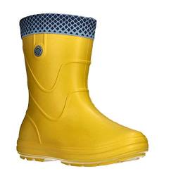 demar. federleichte EVA Gummistiefel gefüttert Regenstiefel Vibes (24/25, Gelb) von demar.