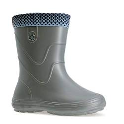 demar. federleichte EVA Gummistiefel gefüttert Regenstiefel Vibes (24/25, Grau Metallic) von demar.