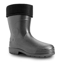 demar. leichte EVA Gummistiefel Thermostiefel gefüttert FARMER (45, schwarz) von demar.