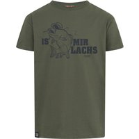 Derbe Hamburg T-Shirt - Is Mir Lachs - S bis 3XL - für Männer - Größe 3XL - oliv von derbe hamburg