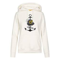 derbe Damen Kapuzenpullover Mrs Skull Hoodie tofu Weiss - S von derbe