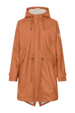 derbe Friese Tidaholm Damen Regenjacke Orange Braun Gefüttert Cinnamon 46 von derbe