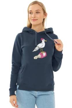 derbe Hoodie Sturmmöwin Damen Dunkelblau XL | Kapuzenpullover | Möwe | Hamburg | Frauen | Navy von derbe