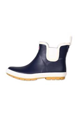 derbe Wattpuuschen Pelz Marine Offweiß Creme Damen Gummistiefel Halbschuh 42 | Gummischuhe Wasserdicht Stiefel Gefüttert Warm von derbe