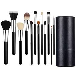 12pcsMakeup Brushes Set Foundation Big Loose Powder Contour Eyeshadow Eyeliner Eyebrow with Black Cylinder von dfghjdfgas