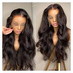 13×6 Body Wave Lace Front Wig Human Hair Wigs for Women Frontal Bob Pre Plucked Brazilian Lace Front Wig Light Brown Lace (Density : 99J lace Wig 180% Stretched Length : 28inches) (28inches 1B lace von dfghjdfgas