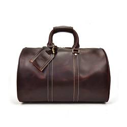 17.7" Leather Duffle Bag Travel Carry-on Luggage Overnight Gym Weekender Bag (Color : B) (B) von dfghjdfgas