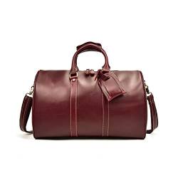 Cowhide Leather Duffle Travel Bag Carry On Weekender Overnight Bag Business Trip Bag Gym Sports Bag von dfghjdfgas