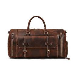 Handmade Leather Travel Duffel Bag - Airplane Underseat Carry On Bags Gym Sports Carry On Duffel Bag Travel Bag for Men and Women (Color : B) (F) von dfghjdfgas