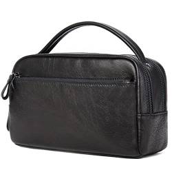 Herren Toiletry Bags for Men Make Up Bag Kosmetik Case Genuine Leather Zip Cosmetics Bags Makeup Bag for Traveling von dfghjdfgas