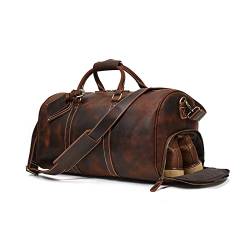 Leather Travel Duffel Bag | Gym Sports Bag Airplane Luggage Carry-On Bag | Travel Bag for Men and Women | Gift for Father's Day (Color : B) (B) von dfghjdfgas