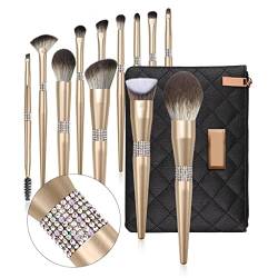 Makeup Brush Set 12PCS Bright Diamond-Encrusted Brushes Female Cosmetic Tools von dfghjdfgas