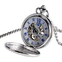 Smooth Vintage Steel Mens Pocket Watch Watches Silver Mechanical Pocket Watch with Mens Womens Unique Gift von dfghjdfgas