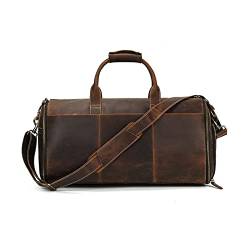 Vintage Leather Travel Duffel Bag | Gym Sports Bag Airplane Luggage Carry-On Bag | Gift for Father's Day (Color : A) (B) von dfghjdfgas