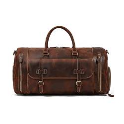 Vintage Leather Travel Duffel Bags for Men and Women Leather Overnight Bags Weekend Leather Bags Sports Gym Duffle Gift for Father's Day (Color : B) (C) von dfghjdfgas