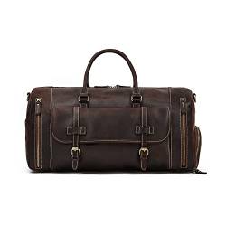Vintage Leather Travel Duffel Bags for Men and Women Leather Overnight Bags Weekend Leather Bags Sports Gym Duffle Gift for Father's Day (Color : B) (D) von dfghjdfgas