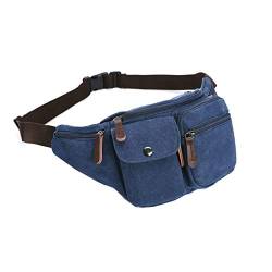 Waist Bag Practical Canvas Belt Bag Running Waist Pack Bag Lightweight Bum Bag Jogging Cycling Hiking Traveling (Color : Blue) von dfghjdfgas