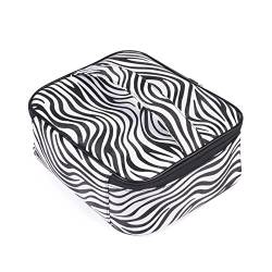 Zebra Pattern Makeup Bag Travel Makeup Case Large Cosmetic Case Professional Portable Makeup Brush Holder Organizer and Storage von dfghjdfgas