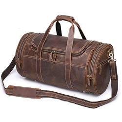 briefcase Genuine Leather Men's Travel Bag Cowhide Luggage Bag For Man Hand Luggage Shoulder Bag Laptoptasche (Color : A) von dfghjdfgas