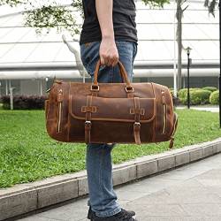 briefcase Handbags for Men Genuine Leather Travel Duffles Travelling Shoulder Hand Luggage Bags Laptoptasche (Color : A) von dfghjdfgas