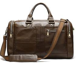 briefcase Soft Leather Travel Bag Man Woman Unisex Travel Handbags Cowskin Large Bag Laptop Bag (Color : A) von dfghjdfgas