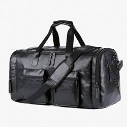briefcase Vintage Leather Weekend Bag For Men Travel Bags Big Tote Hand Luggage Duffel Handbag Shoulder Bag Laptop Bag (Color : A) von dfghjdfgas