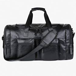 briefcase Vintage Leather Weekend Bag For Men Travel Bags Big Tote Hand Luggage Duffel Handbag Shoulder Bag Laptop Bag (Color : A) von dfghjdfgas