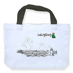 die stadtmeister Einkaufstasche Skyline Ludwigsburg - als Geschenk für Ludwigsburger & Fans der Barockstadt oder als Ludwigsburg Souvenir von die stadtmeister