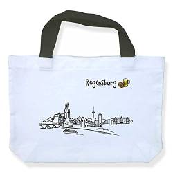 die stadtmeister Einkaufstasche Skyline Regensburg - als Geschenk für Regenburger & Fans Regensburgs oder als Souvenir von die stadtmeister