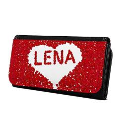 Geldbörse mit Namen Lena - Design Rosenherz - Brieftasche, Geldbeutel, Portemonnaie, personalisiert für Damen und Herren von digital print