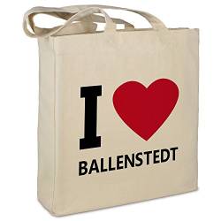 Stofftasche mit Stadt/Ort "Ballenstedt" - Motiv I Love - Farbe beige - Stoffbeutel, Jutebeutel, Einkaufstasche, Beutel von digital print