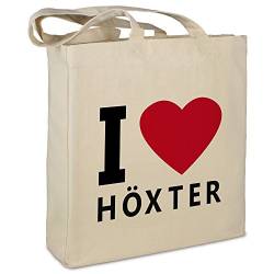 Stofftasche mit Stadt/Ort "Höxter " - Motiv I Love - Farbe beige - Stoffbeutel, Jutebeutel, Einkaufstasche, Beutel von digital print