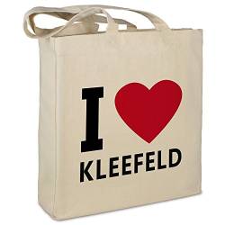 Stofftasche mit Stadt/Ort "Kleefeld" - Motiv I Love - Farbe beige - Stoffbeutel, Jutebeutel, Einkaufstasche, Beutel von digital print